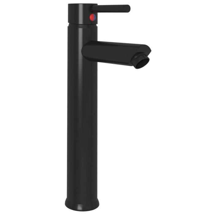VIDAXL Black Bathroom Faucet - Single Hole - Brass - Contemporary Design