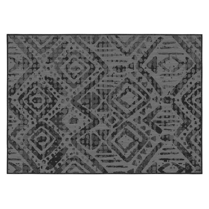 Tapis d'extérieur en polypropylène 120 x 170 cm noir