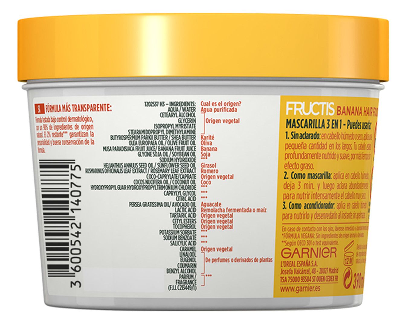 Fructis Hair Food 3-u-1 maska za kosu s okusom banane Regeneratori bez silikona