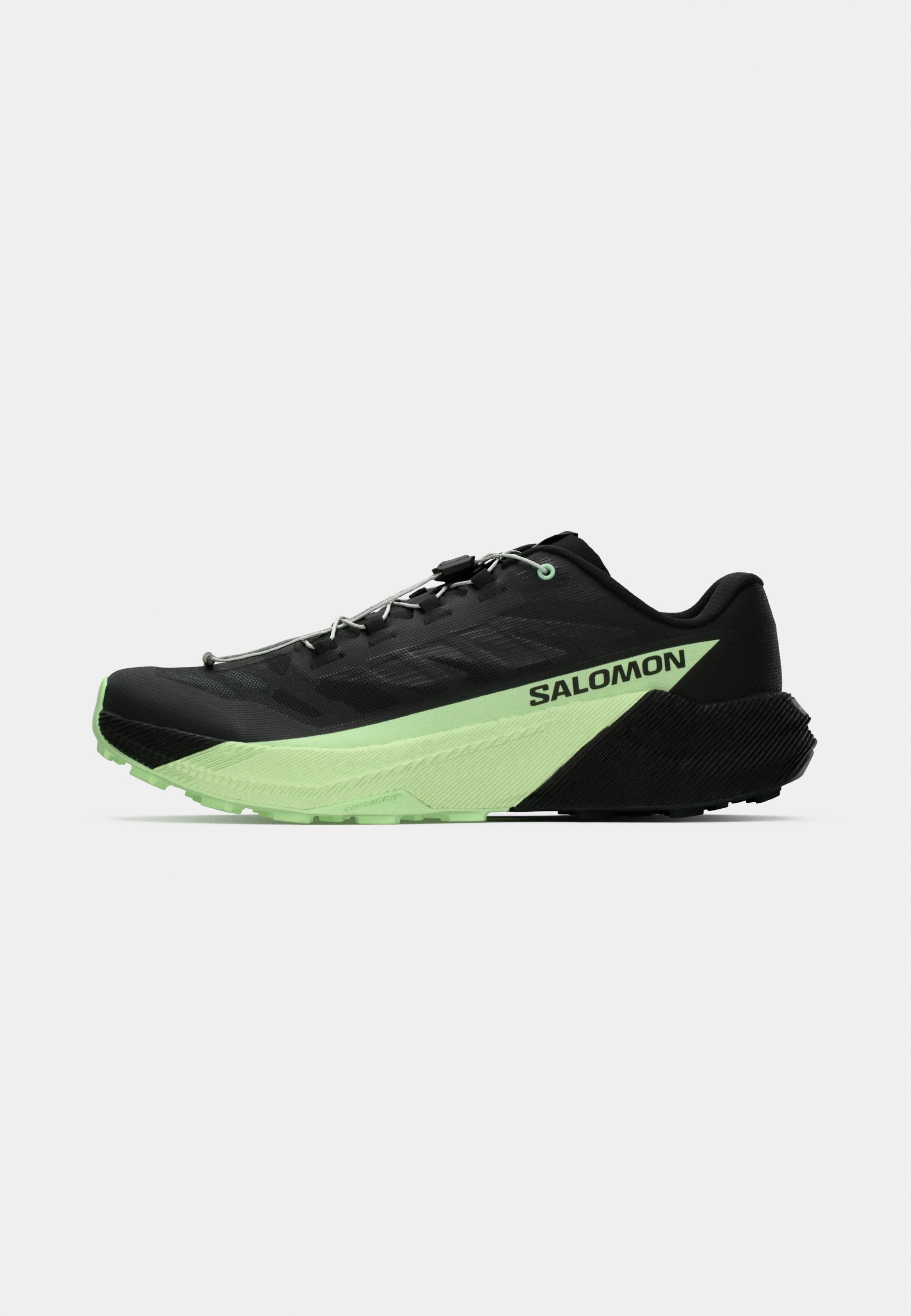 Salomon PULSAR - Chaussures de trail - noir/vert patiné