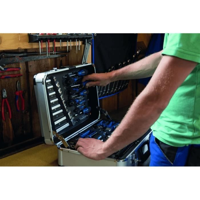 102-piece tool set - SCHEPPACH - TB150 - Chrome vanadium steel tools - Lockable aluminum case