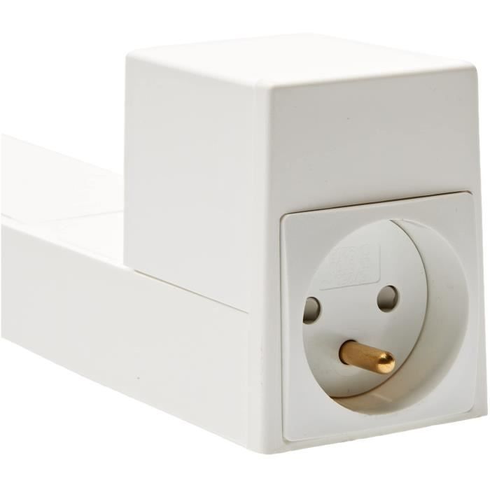 Aplique de pared para baño - blanco - con interruptor y toma de corriente bifásica con toma de tierra (sin tubo)