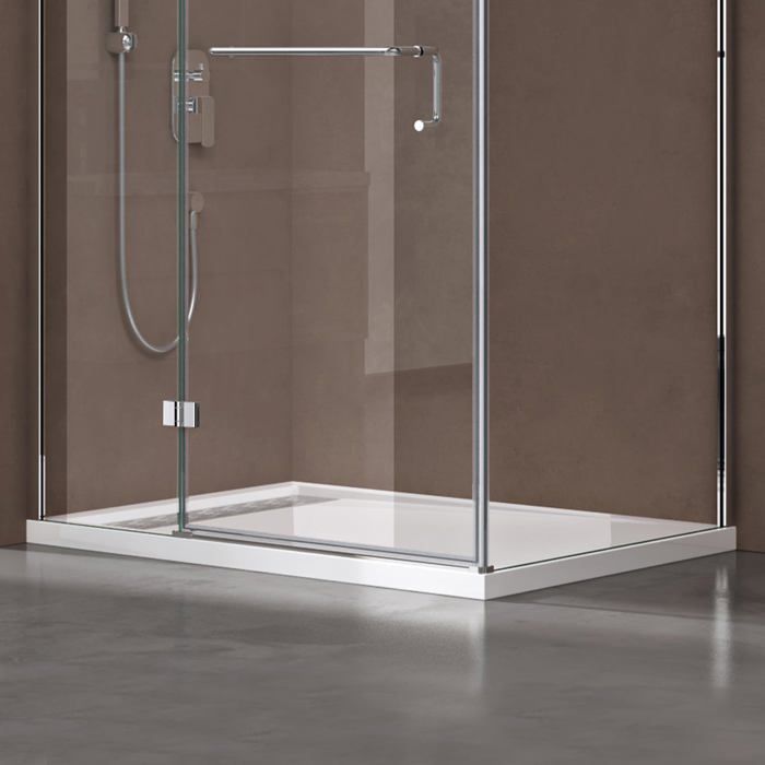 Plato de ducha blanco de 80x100x5cm doporro Xetro04 en resina, base de ducha rectangular plana para el baño