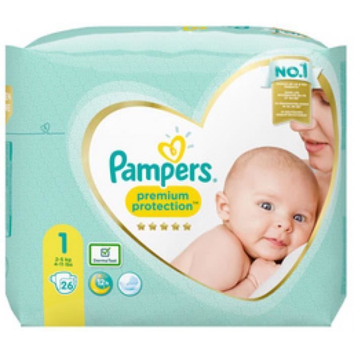 pampers pampers couches premium protection new baby, taille 2 mini