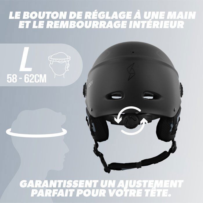 Casque de Protection - T'NB - Visor - Taille L - Visière Anti-rayures - Ventilation Optimale