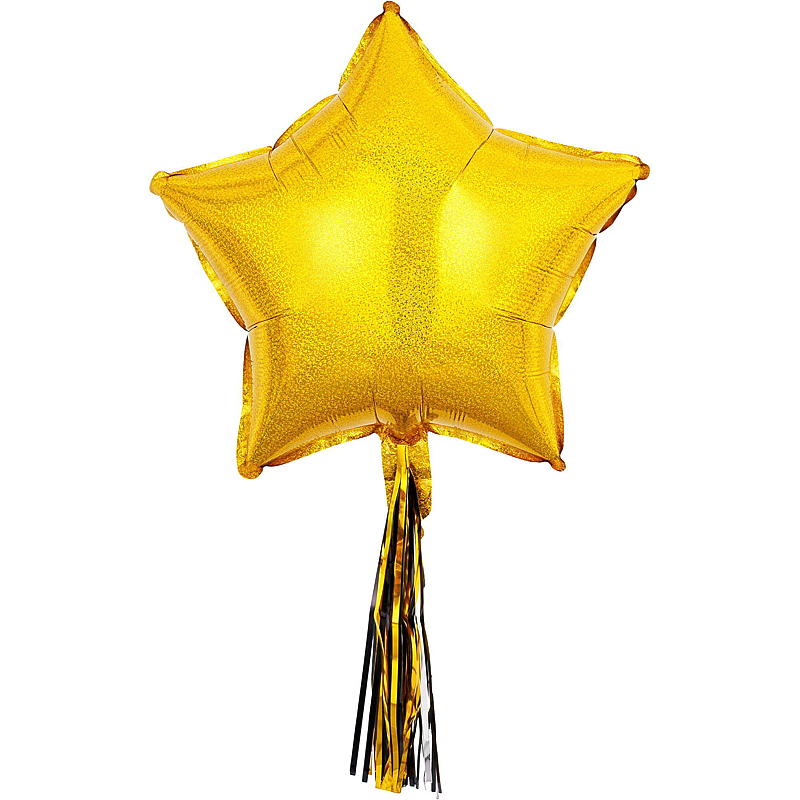 Giform Folieballon 1 stk. 28 cm stjerne med dekoration