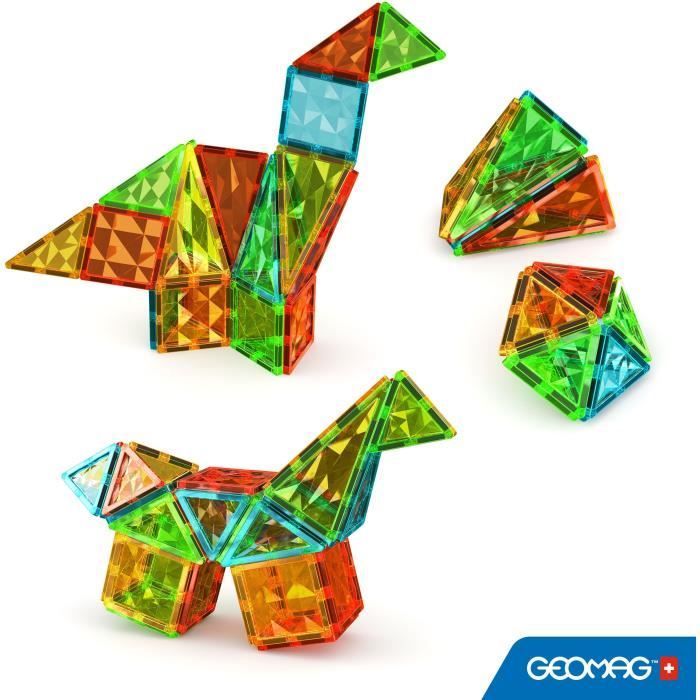 Tuiles magnétiques - GEOMAG - Tiles Gems 4102 - 44 pièces - Formes géométriques - Effet cristal