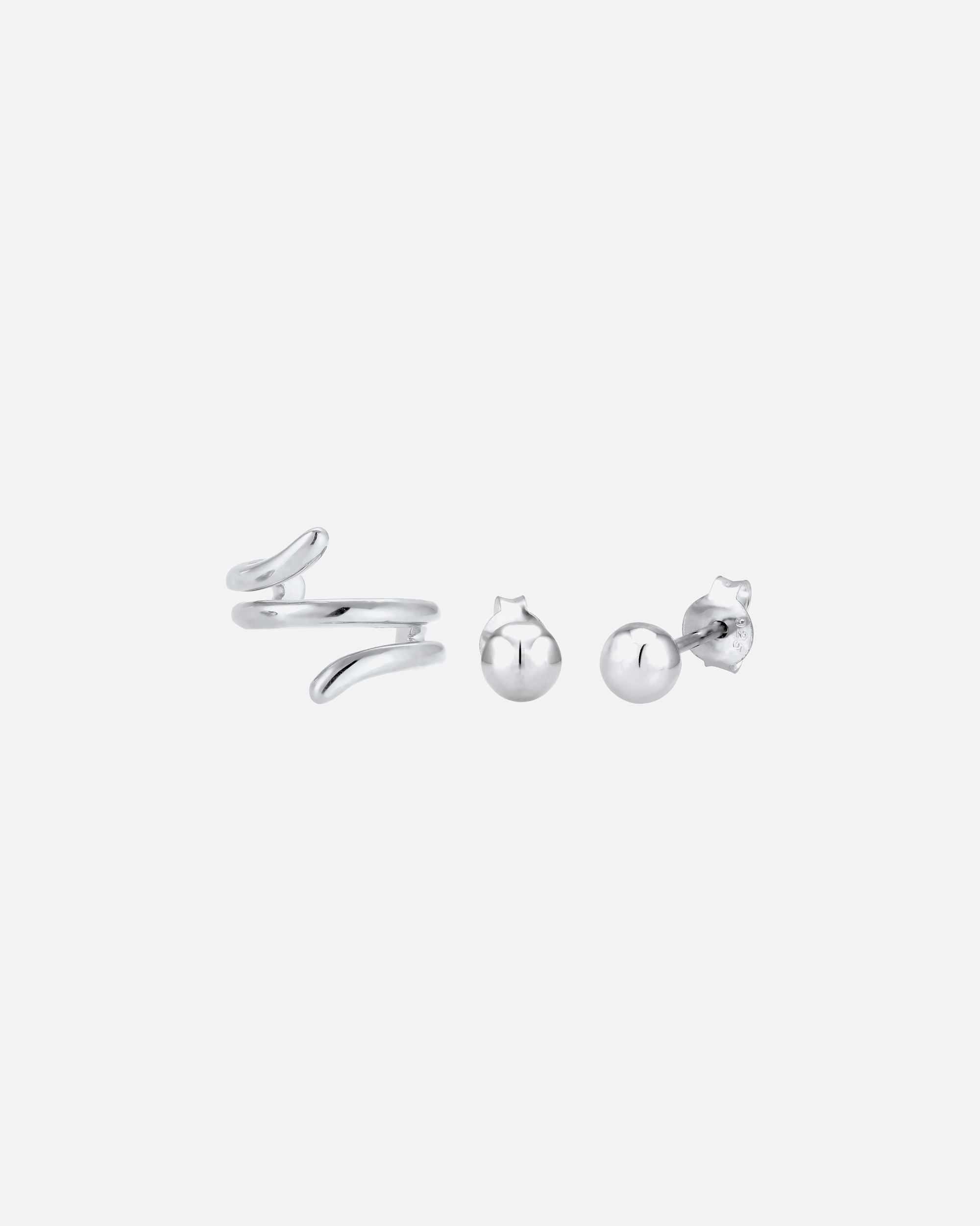 Elli Set Earcuff Minimal Basic Clous d'Oreille Femme - (925/1000) Argent