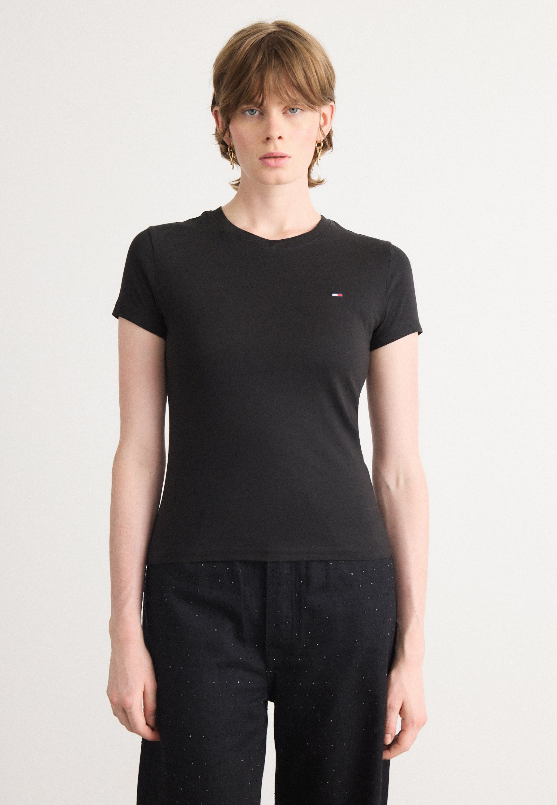 Tommy Jeans T-shirt met ronde hals, 3 stuks - Basic T-shirt - zwart/ecru/mystic pink