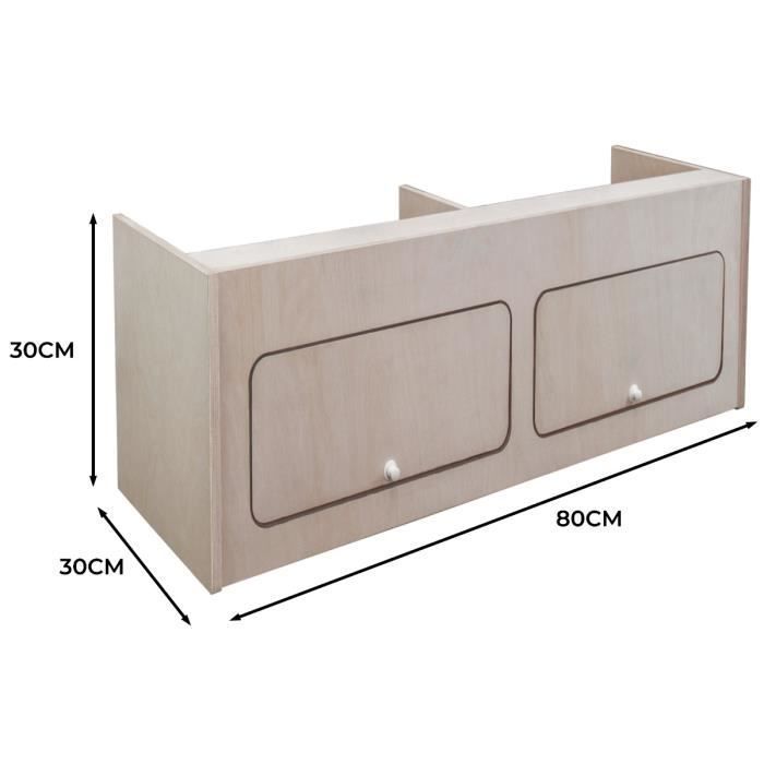 Storage Cabinet - MDF - Campervan - 80cm x 30cm x 30cm - 2 Doors - Soft Close
