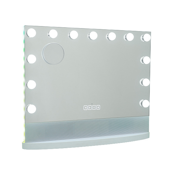 Obdélníkové LED bezdrátové reproduktorové zrcátko Hollywood Vanity Mirror 58x46cm