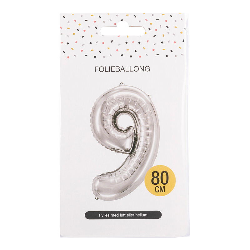 Giform folieballon 80 cm nummer 9