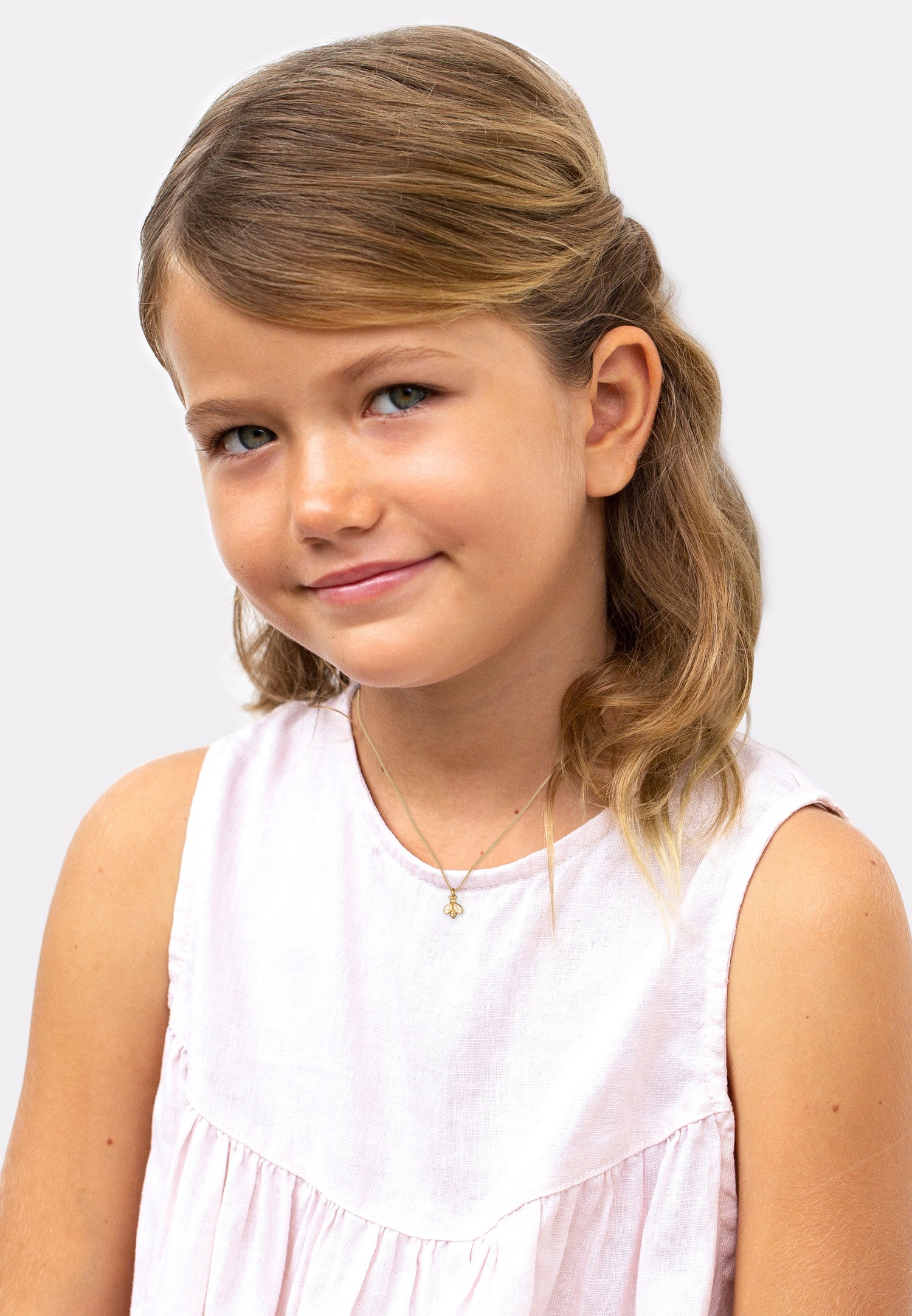 Elli Enfants abeille pendentif miel avec émail en Argent Sterling 925 Plaqué Or
