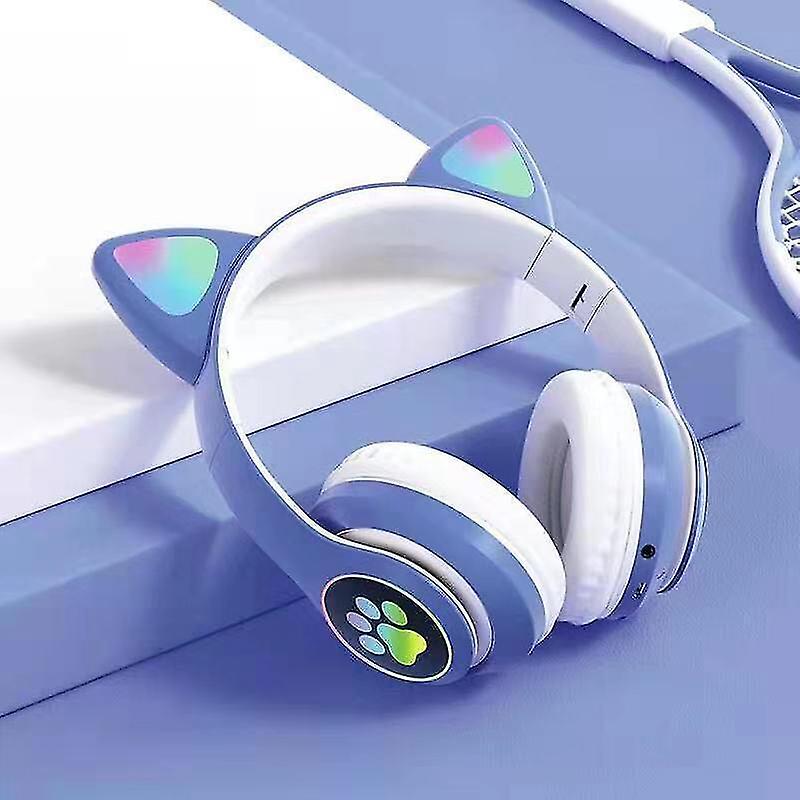 Smartek Kabellose Bluetooth-Kopfhörer mit Katzenohren und LED-Licht