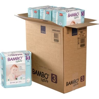 Bambo Nature Gutter & Jenter 0 % Parfyme Miljøvennlige Babybleier Størrelse 3 4–8 kg 28 enheter