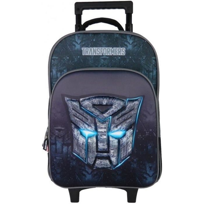 Sac à dos à roulettes - Transformers - Noir - Polyester 300D - 2 compartiments - Ergonomique