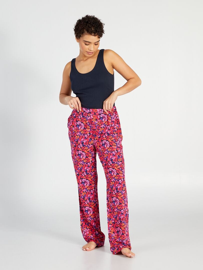Pantalón de pijama holgado estampado - MORADO