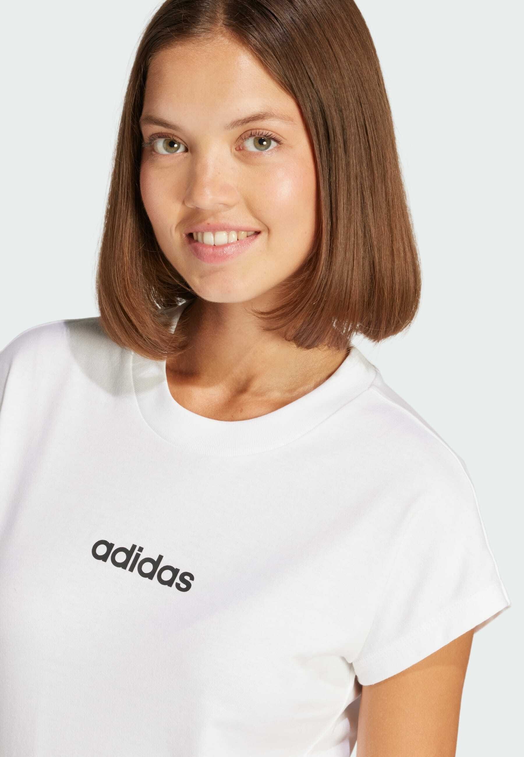 adidas Sportswear ESSENTIALS LINEAR - Basic T-shirt - wit zwart