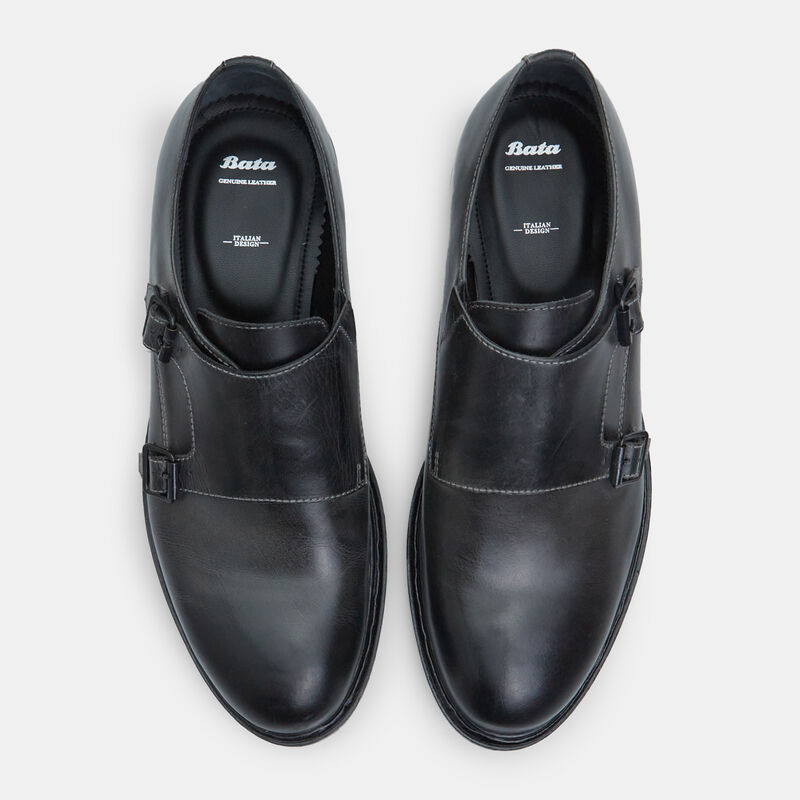 BATA heren leren monk strap