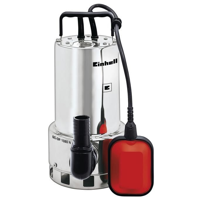 Einhell Pompe d’évacuation pour eaux chargées GC-DP 1020 N (1000 W, immersion 5 m, Câble 10 m) Livrée avec adaptateurs