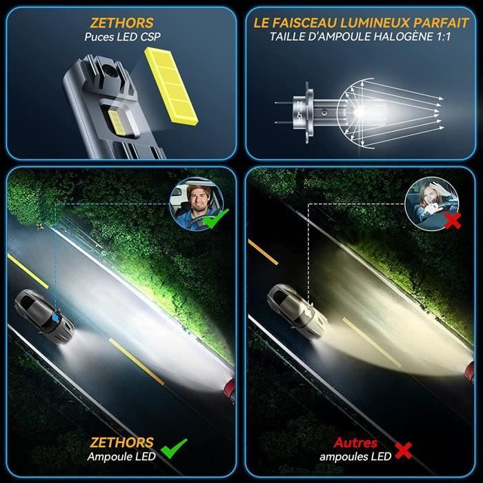 H7 LED-lampen, 42W 10000LM koelwitte LED-koplampen, vervangende auto-/motorlampen met CSP-chips voor halogeen- en xenonlampen -