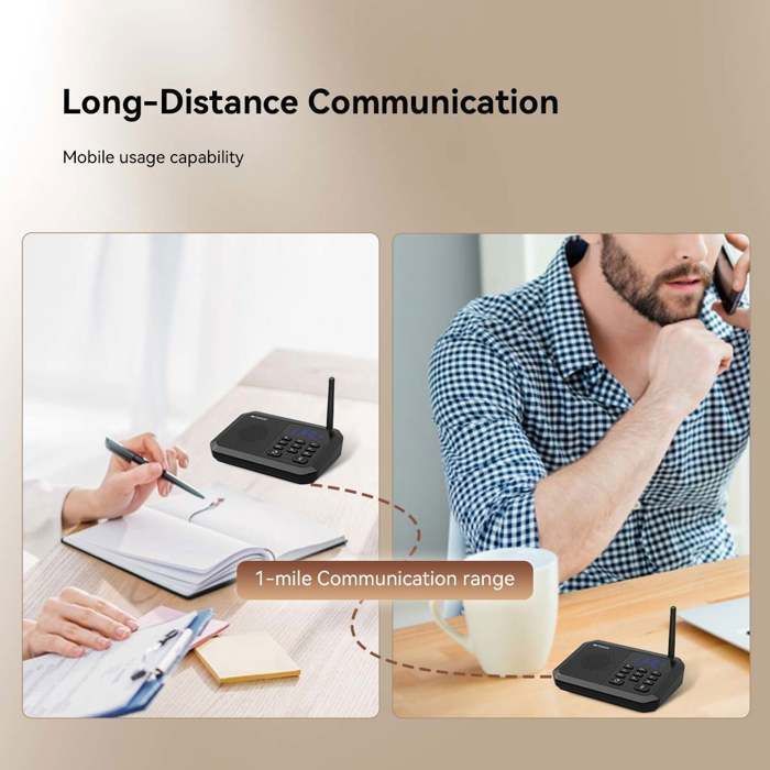 Retekess TH201 Long Range Wireless Two-Way Intercom (1600 m) for Businesses, Offices, Hotels and Homes