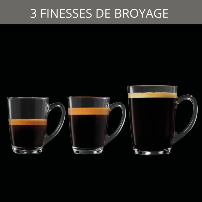 Macchina da caffè automatica KRUPS con macinacaffè integrato, montalatte, 2 tazze di espresso simultanee, pulizia automatica, colore grigio essenziale YY5149FD