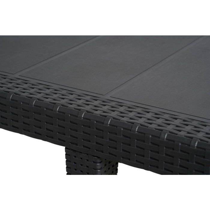 Mesa de exterior Dmora - Quarona, extensible, rectangular, 100% fabricada en Italia, 150/220 x 90 x 72 cm, color antracita.