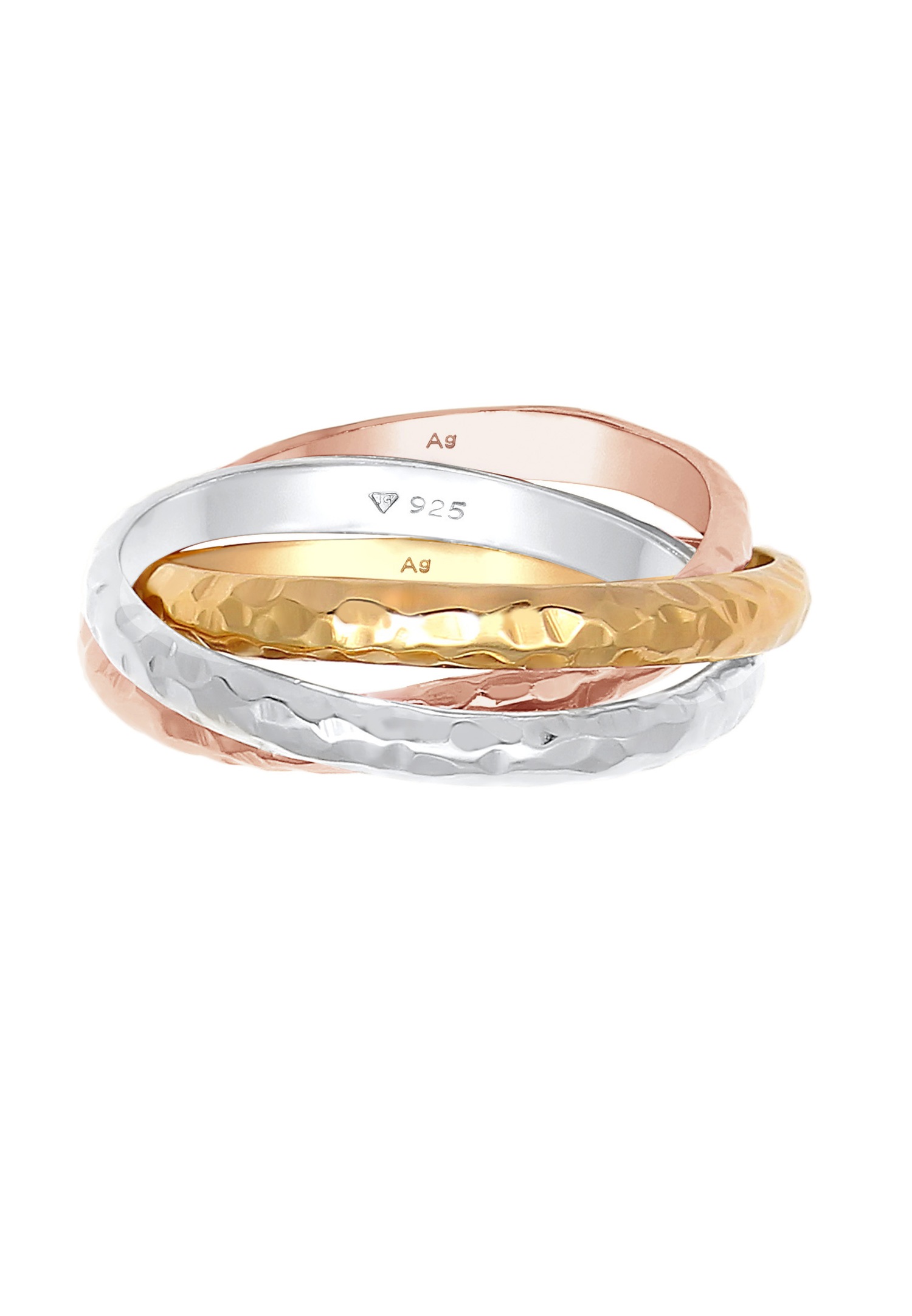 Elli Basic Wickelring Klassik Gehämmert 925 Silber