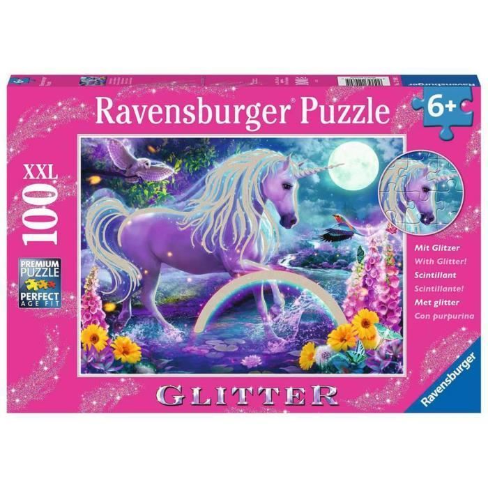Rompecabezas infantil XXL de 100 piezas - Unicornio Brillante - Ravensburger
