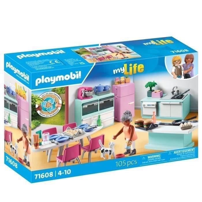 PLAYMOBIL 71608 Küche mit Kochinsel, Mein Leben, Architektenhaus, 105 Teile, ab 4 Jahren