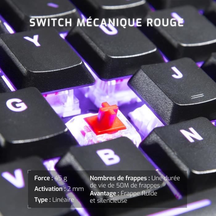 Gaming Keyboard - ONLAN - CA-290 - Mechanical Switches - Red Switches - RGB Backlit - Anti-Ghosting