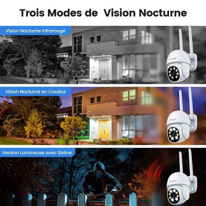 LOSEI 2MP Surveillance Camera with 20m Night Vision, Human Detection, WIFI, Alexa App, IP66, for Indoor and Outdoor Use