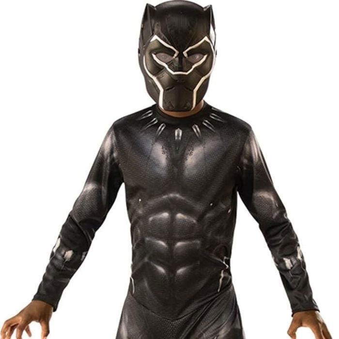Child's costume - Black Panther - Black - 9-10 years - PVC mask