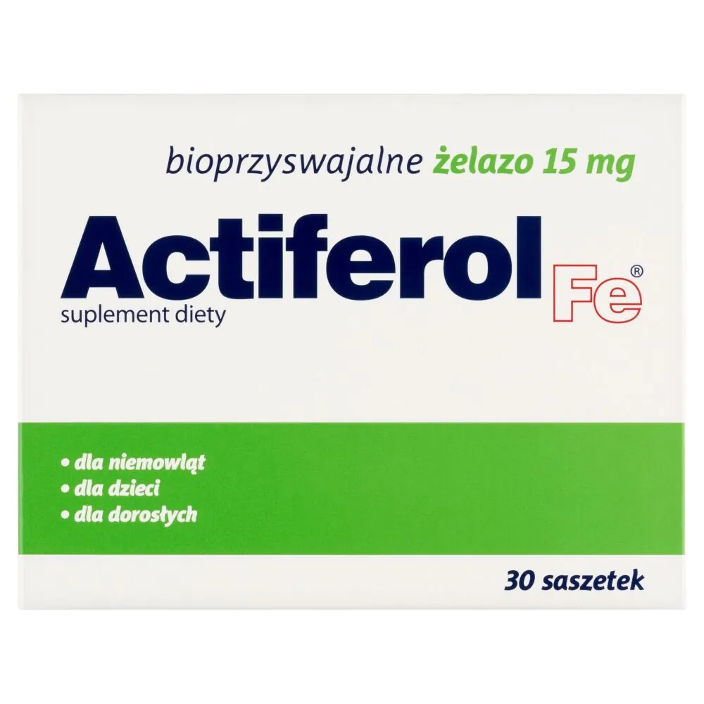 Actiferol Fe, Bioprzyswajalne żelazo 15 mg, Proszek do rozpuszczania