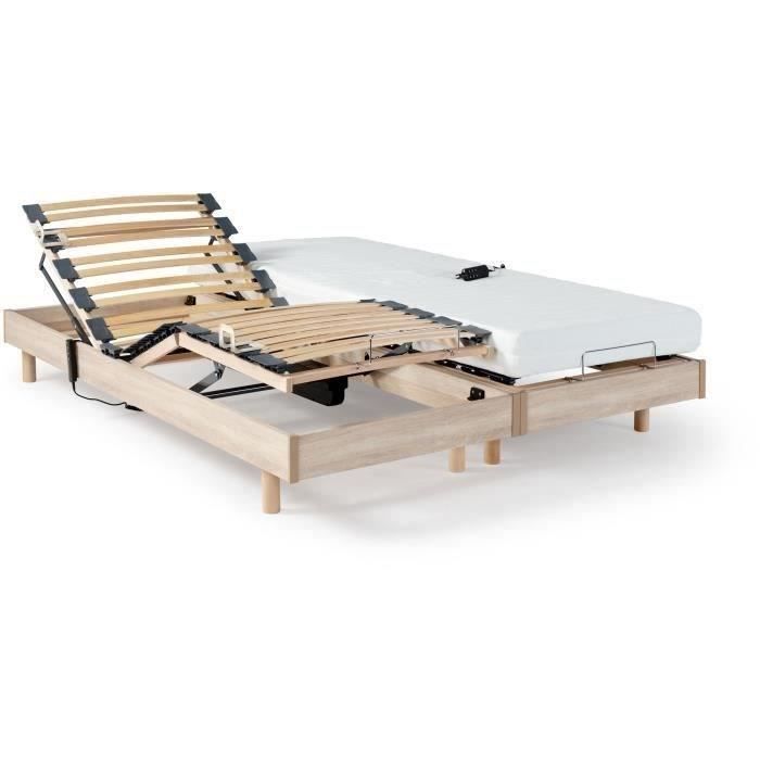 Conjunto Relaxamento: colchão + bases de cama elétricas 2x70x190cm - Espuma - Firme - TALCA Fabricado na França