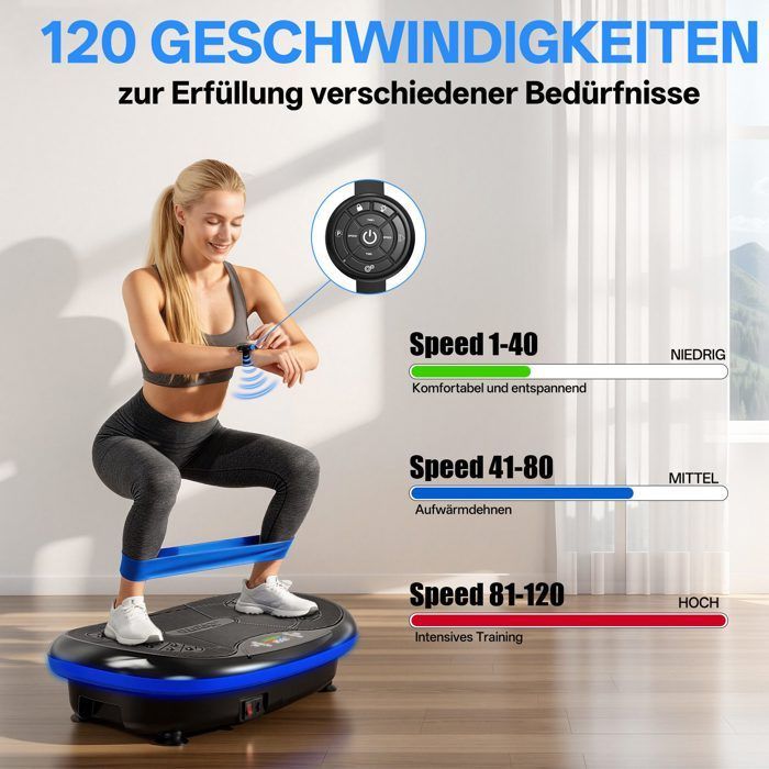 Vibration platform - JOROTO - JV80 - 3 motors (440W) - 10 modes / 120 speeds - Touchscreen LED display & remote control