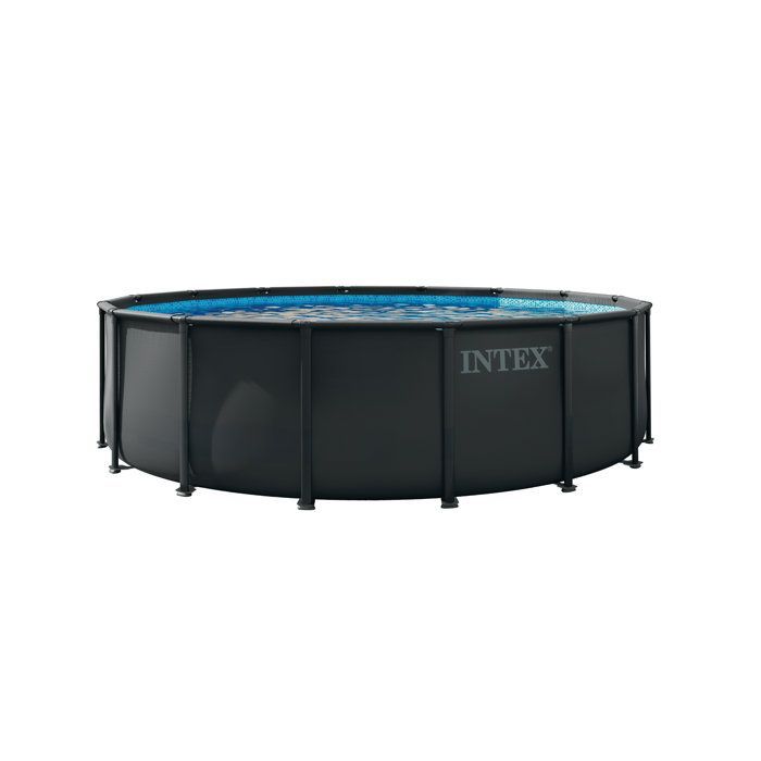 Kit de piscina tubular desmontable Intex Ultra XTR - 488 x 122 cm - Redonda (escalera, válvulas, filtro, cubierta, alfombrilla para el suelo) - 26326GS