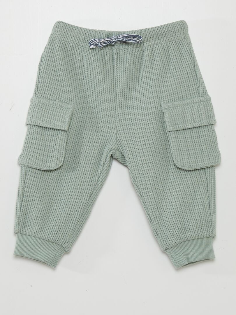 Pantalones deportivos con estampado de panal - VERDE