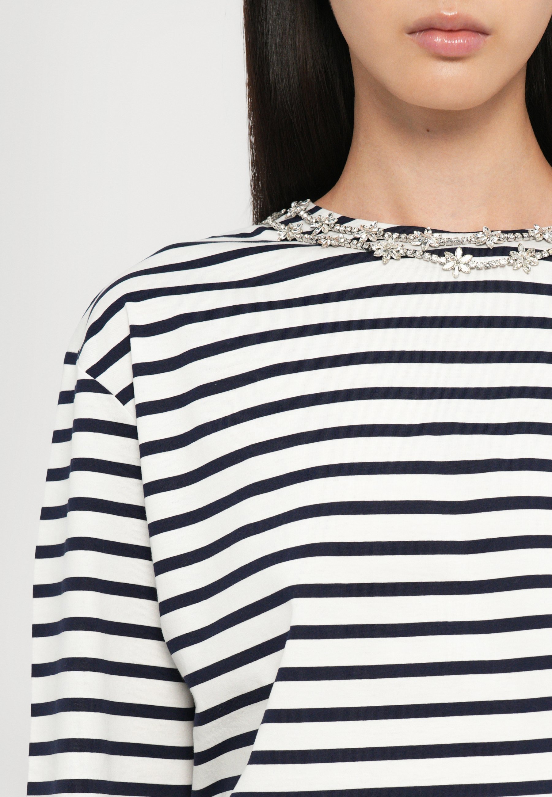 Maje TIGRY - Top met lange mouwen - wit/marine