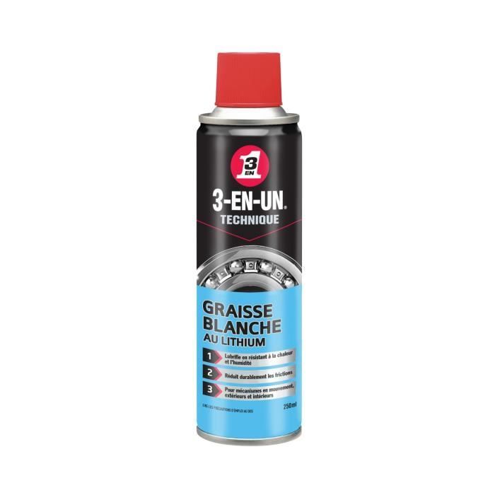 Grasa de litio blanca en aerosol 3 en 1 para uso técnico - 250 ml