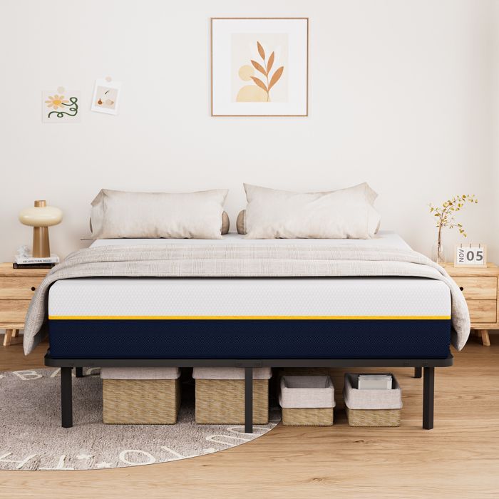TUNCCO Lattenrost 140 x 190 cm, 29 cm hoch, für Erwachsene, 2 x 14 Latten, 9 Beine inklusive