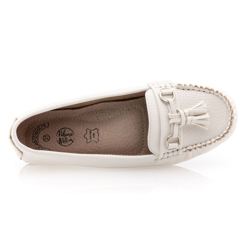 Weiße Damen-Loafer/Bootsschuhe
