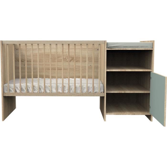 Cama convertible - 120 x 60 cm - Se convierte a 90 x 190 cm - CHARLIE - SAUTHON - Salvia