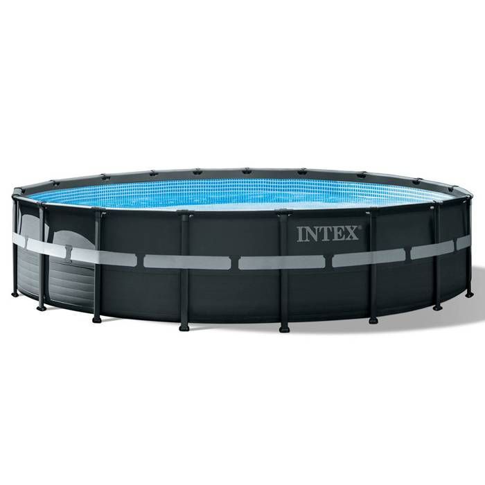 Kit de piscina tubular desmontable Intex Ultra XTR - 549 x 132 cm - Redonda (filtro de arena, cubierta, alfombrilla para el suelo, escalera) - 26330GN