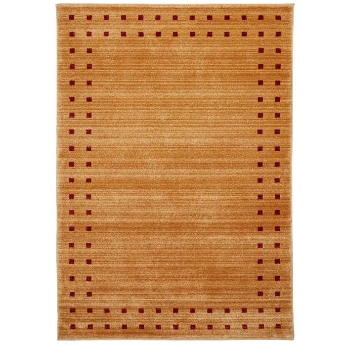 tapis salon 120x180 tissé beige rectangle motif simple CHOBAY 4