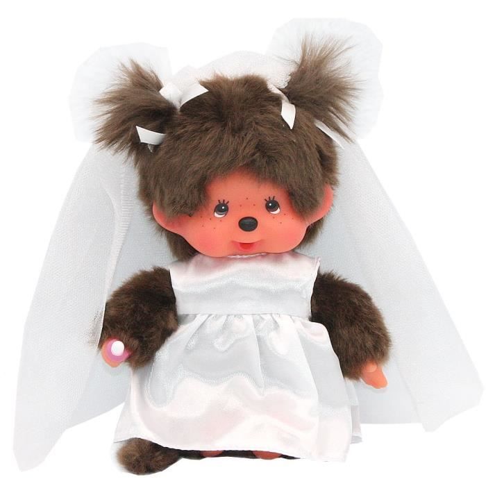 Bride Girl Doll - Kiki Monchhichi - Wedding Dress and Veil - 20 cm