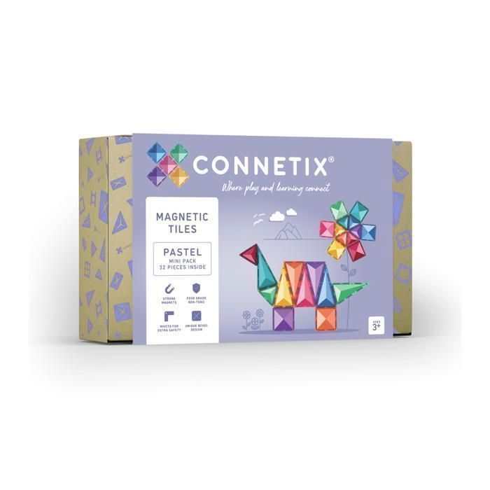 CONNETIX Conjunto de Mini Peças Magnéticas para Construção em Tons Pastel, 32 Unidades