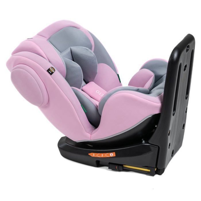 BEBELISSIMO - Siège auto Isofix - pivotant 360 ° - 40-150cm - 0-36kg - i-size - Leto - rose - protections latérales