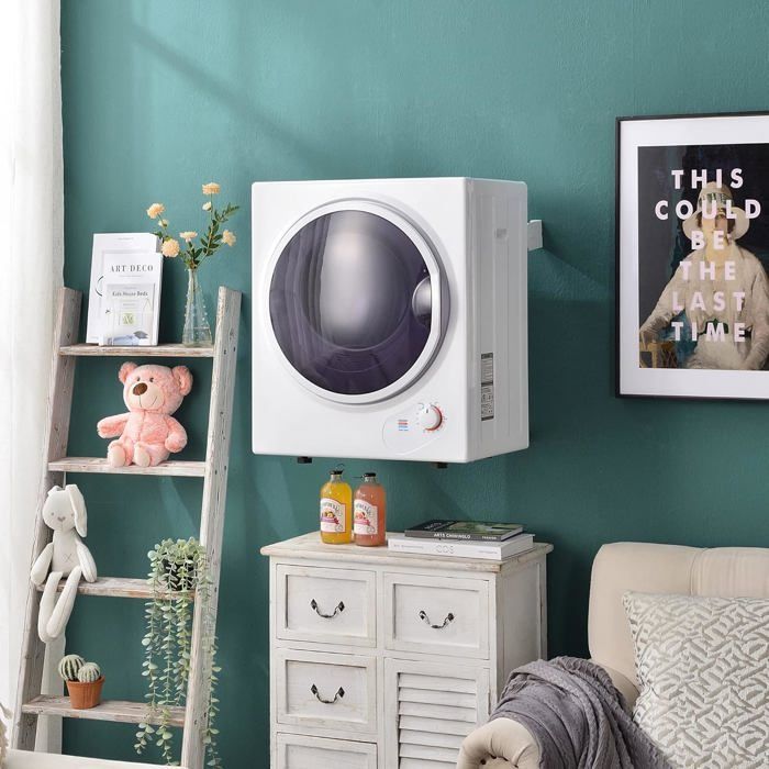 Mini Sèche-linge wall compact 2.5 kg with minuterie de 200 minutes and double filter, double filter, chauffage ceramic PTC